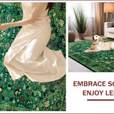 Ultra Soft Area Rug, Non Slip, Stain Resistant, Washable Area Rugs for Living Room, Bedroom, Chic Nature-Inspired Floral Motif(Green)