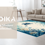 Ultra Soft Area Rug, Non Slip, Stain Resistant, Washable Area Rugs for Living Room, Bedroom, Charming Coastal Animal Print(Blue)