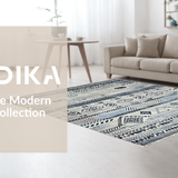 Ultra Soft Area Rug, Non Slip, Stain Resistant, Washable Area Rugs for Living Room, Bedroom, Sleek Modern Gray Patterned Design(Blue)