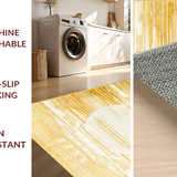 Ultra Soft Area Rug, Non Slip, Stain Resistant, Washable Area Rugs for Living Room, Bedroom, Striking Geometric Sun Motif(Gold)