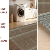 Ultra Soft Area Rug, Non Slip, Stain Resistant, Washable Area Rugs for Living Room, Bedroom, Luxurious Rich Brown Waffle Design(Beige)