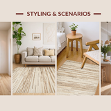 Ultra Soft Area Rug, Non Slip, Stain Resistant, Washable Area Rugs for Living Room, Bedroom, Cozy Natural Fiber Woven Texture(Beige)