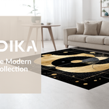 Ultra Soft Area Rug, Non Slip, Stain Resistant, Washable Area Rugs for Living Room, Bedroom, Contemporary Striking Pattern Fusion(Gold)