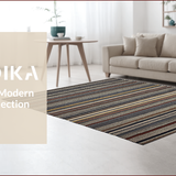Ultra Soft Area Rug, Non Slip, Stain Resistant, Washable Area Rugs for Living Room, Bedroom, Boho Chic Striped Aesthetic(Gray)