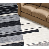 Ultra Soft Area Rug, Non Slip, Stain Resistant, Washable Area Rugs for Living Room, Bedroom, Contemporary Artful Linear Design(Gray)