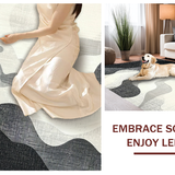 Ultra Soft Area Rug, Non Slip, Stain Resistant, Washable Area Rugs for Living Room, Bedroom, Linear Wave Rug with Striking Stripe Mosaic and Grey Highlights(Gray)