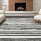 Ultra Soft Area Rug, Non Slip, Stain Resistant, Washable Area Rugs for Living Room, Bedroom, Bold Stripe Rug(Black)