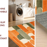 Ultra Soft Area Rug, Non Slip, Stain Resistant, Washable Area Rugs for Living Room, Bedroom, Luxurious Fluid Organic Design(Orange)