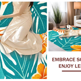 Ultra Soft Area Rug, Non Slip, Stain Resistant, Washable Area Rugs for Living Room, Bedroom, Serene Blue Tropical Elegance(Green)