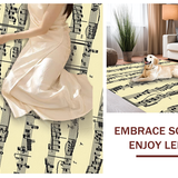 Ultra Soft Area Rug, Non Slip, Stain Resistant, Washable Area Rugs for Living Room, Bedroom, Sophisticated Vintage Soundwave Imagery(Black)