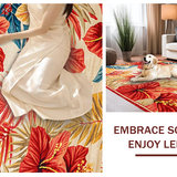Ultra Soft Area Rug, Non Slip, Stain Resistant, Washable Area Rugs for Living Room, Bedroom, Colorful Modern Flora Arrangement(Red)