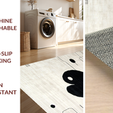 Ultra Soft Area Rug, Non Slip, Stain Resistant, Washable Area Rugs for Living Room, Bedroom, Minimalist Yin Yang Feline Artwork(Gray)