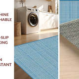 Ultra Soft Area Rug, Non Slip, Stain Resistant, Washable Area Rugs for Living Room, Bedroom, Rustic Geometric Rhythm in Blue(Blue)