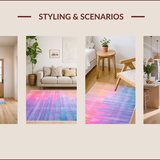 Ultra Soft Area Rug, Non Slip, Stain Resistant, Washable Area Rugs for Living Room, Bedroom, Whimsical Colorful Ombre Pattern(Pink)