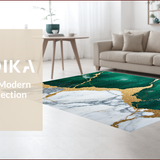 Ultra Soft Area Rug, Non Slip, Stain Resistant, Washable Area Rugs for Living Room, Bedroom, Abstract Gold Grey Bedroom Ultra Soft Area Rug(Green)
