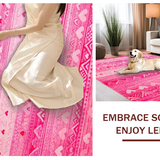 Ultra Soft Area Rug, Non Slip, Stain Resistant, Washable Area Rugs for Living Room, Bedroom, Stylish Elegant Heart Imagery(Pink)