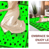 Ultra Soft Area Rug, Non Slip, Stain Resistant, Washable Area Rugs for Living Room, Bedroom, Rustic Shamrock Plaid Aesthetic(Green)