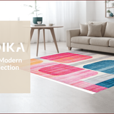 Ultra Soft Area Rug, Non Slip, Stain Resistant, Washable Area Rugs for Living Room, Bedroom, Chic Modern Soft Pastel Design(Pink)