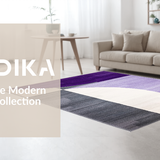 Ultra Soft Area Rug, Non Slip, Stain Resistant, Washable Area Rugs for Living Room, Bedroom, Dynamic Arc Pattern Motif(Purple)