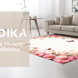 Ultra Soft Area Rug, Non Slip, Stain Resistant, Washable Area Rugs for Living Room, Bedroom, Whimsical Floral Butterfly Aesthetic(Pink)