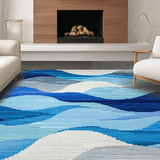 Refined Fluid Brushstroke Arrangement(Blue)