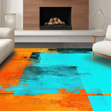 Ultra Soft Area Rug, Non Slip, Stain Resistant, Washable Area Rugs for Living Room, Bedroom, Dynamic Watercolor Splash Artistry(Orange)