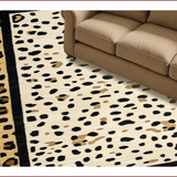 Ultra Soft Area Rug, Non Slip, Stain Resistant, Washable Area Rugs for Living Room, Bedroom, Wildlife Themed Luxurious Contrast(Beige)
