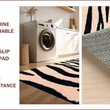 Ultra Soft Area Rug, Non Slip, Stain Resistant, Washable Area Rugs for Living Room, Bedroom, Animal Print Narrow Hallway Rug Charcoal Pastel Tones(Pink)