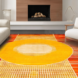 Ultra Soft Area Rug, Non Slip, Stain Resistant, Washable Area Rugs for Living Room, Bedroom, Unique Sunlit Geometric Arrangement(Orange)