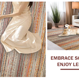 Ultra Soft Area Rug, Non Slip, Stain Resistant, Washable Area Rugs for Living Room, Bedroom, Artful Reversible Patchwork Style(Orange)