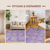 Ultra Soft Area Rug, Non Slip, Stain Resistant, Washable Area Rugs for Living Room, Bedroom, Coquette Ribbon Area Rug Sweet Lavish Aesthetic Accent Carpet(Purple)