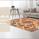 Ultra Soft Area Rug, Non Slip, Stain Resistant, Washable Area Rugs for Living Room, Bedroom, Rustic Orange Living Room Stain-Resistant Rug(Beige)