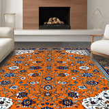 Ultra Soft Area Rug, Non Slip, Stain Resistant, Washable Area Rugs for Living Room, Bedroom, Lively Multi-Color Abstract Motif(Orange)