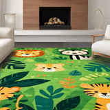 Ultra Soft Area Rug, Non Slip, Stain Resistant, Washable Area Rugs for Living Room, Bedroom, Charming Animal Safari Aesthetic(Green)