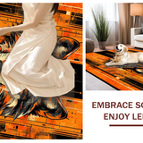 Ultra Soft Area Rug, Non Slip, Stain Resistant, Washable Area Rugs for Living Room, Bedroom, Dynamic Urban Wildlife Design(Orange)