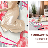 Ultra Soft Area Rug, Non Slip, Stain Resistant, Washable Area Rugs for Living Room, Bedroom, Rustic Tropical Leaf Arrangement(Pink)