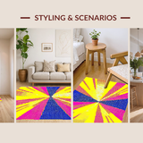 Ultra Soft Area Rug, Non Slip, Stain Resistant, Washable Area Rugs for Living Room, Bedroom, Sophisticated Abstract Blended Hues(Yellow)
