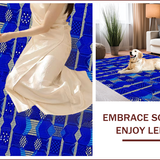 Ultra Soft Area Rug, Non Slip, Stain Resistant, Washable Area Rugs for Living Room, Bedroom, Modern Geometric Deep Royal Office Rug(Blue)