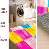Ultra Soft Area Rug, Non Slip, Stain Resistant, Washable Area Rugs for Living Room, Bedroom, Joyful Brightly Colored Imagery(Pink)
