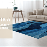 Ultra Soft Area Rug, Non Slip, Stain Resistant, Washable Area Rugs for Living Room, Bedroom, Modern Abstract Non-Slip Living Room Carpet(Blue)