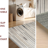 Ultra Soft Area Rug, Non Slip, Stain Resistant, Washable Area Rugs for Living Room, Bedroom, Vibrant Tribal Inspired Geometry(Gray)