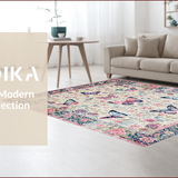 Ultra Soft Area Rug, Non Slip, Stain Resistant, Washable Area Rugs for Living Room, Bedroom, Charming Butterfly Floral Aesthetic(White)