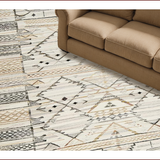 Ultra Soft Area Rug, Non Slip, Stain Resistant, Washable Area Rugs for Living Room, Bedroom, Chic Neutral Toned Diamond Motif(Beige)