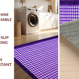 Ultra Soft Area Rug, Non Slip, Stain Resistant, Washable Area Rugs for Living Room, Bedroom, Dynamic Curvilinear Checkerboard Style(Purple)