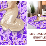Ultra Soft Area Rug, Non Slip, Stain Resistant, Washable Area Rugs for Living Room, Bedroom, Whimsical Abstract Round Design Flair(Purple)