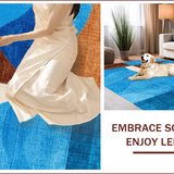 Ultra Soft Area Rug, Non Slip, Stain Resistant, Washable Area Rugs for Living Room, Bedroom, Abstract Modern Soft Non-Slip Living Room(Blue)
