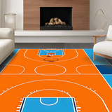 Ultra Soft Area Rug, Non Slip, Stain Resistant, Washable Area Rugs for Living Room, Bedroom, Striking Abstract Court Graphics(Orange)
