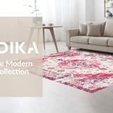 Ultra Soft Area Rug, Non Slip, Stain Resistant, Washable Area Rugs for Living Room, Bedroom, Chic Modern Abstract Swirl Motif(White)
