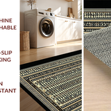 Ultra Soft Area Rug, Non Slip, Stain Resistant, Washable Area Rugs for Living Room, Bedroom, Minimalist Black Beige Statement Piece(Gold)