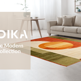 Ultra Soft Area Rug, Non Slip, Stain Resistant, Washable Area Rugs for Living Room, Bedroom, Chic Geometric Soft Textures(Orange)